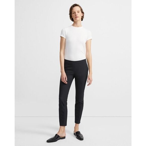 Theory Slim Pull On Dress Pant Black Women’s Size 10 - Picture 1 of 8